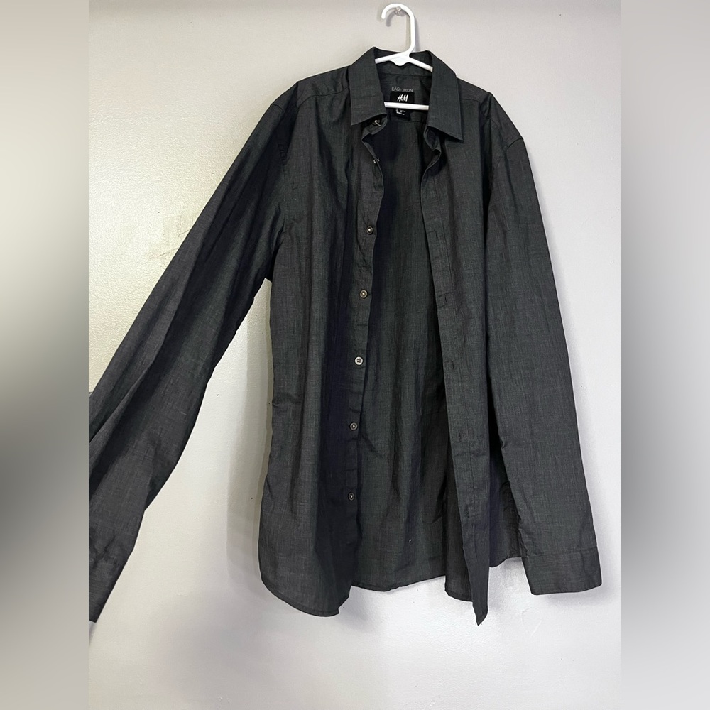 Dark grey button down